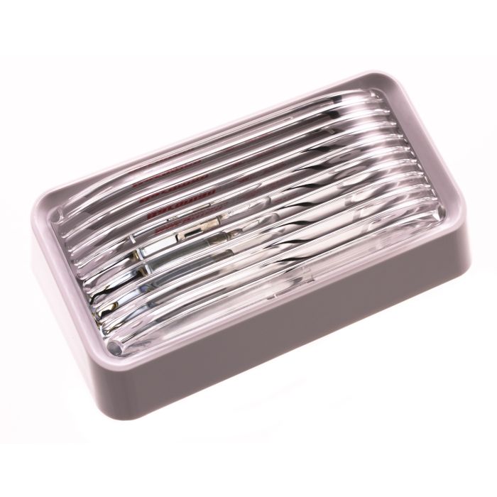 Bargman Compact Ash White/Clear Lens Porch Light 34-78-515 Bargman Compact Ash White/Clear Lens Porch Light 34-78-515