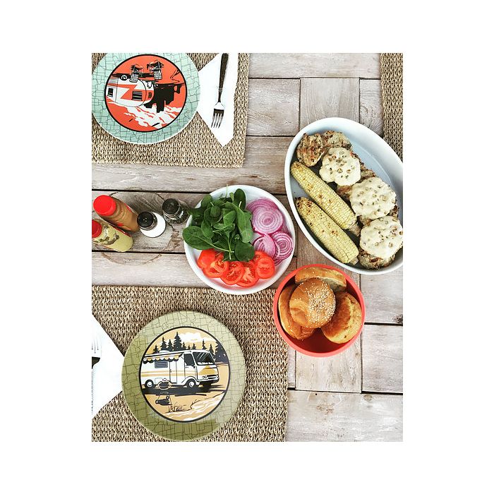 Camp Casual 12 Piece Melamine Camping Themed Dish Set CC-001