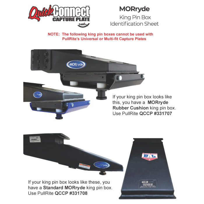 PullRite MORryde Capture Plate for SuperGlide Hitches - 331707