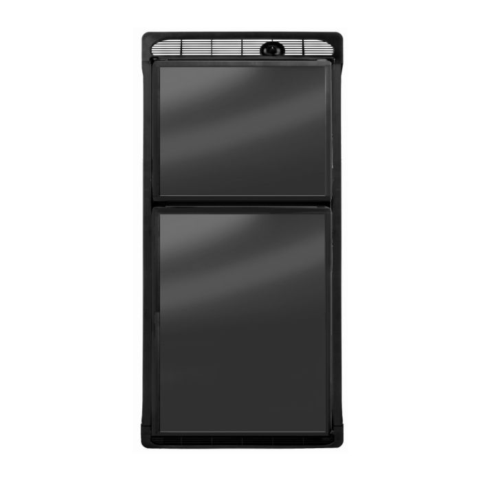 Norcold DE0061R AC/DC Compressor RV Refrigerator front view with black door panels (not included). Norcold DE0061R AC/DC Compressor RV Refrigerator front view with black door panels (not included).