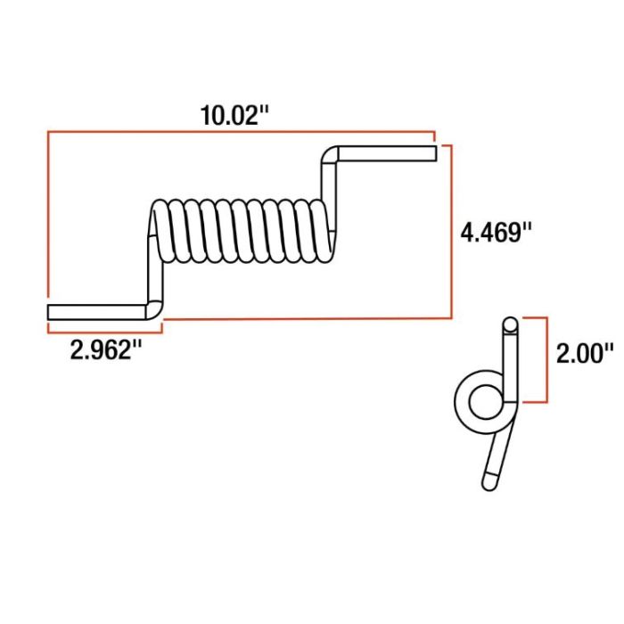 Vehicle Ramps Lippert Ramp Door Spring Replacement - Medium Duty R/H ...