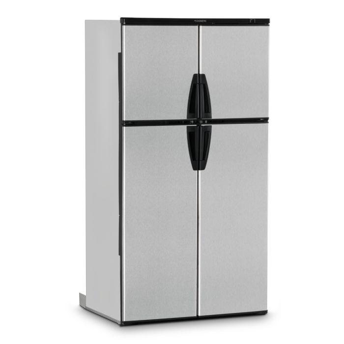 Dometic RM1350IMSS RV Gas Absorption Refrigerator. Front view with doors closed. Dometic RM1350IMSS RV Gas Absorption Refrigerator. Front view with doors closed.