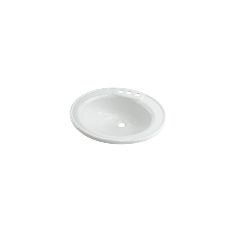 Lippert Components 17 x 20 White Drop-in ABS Oval Lavatory Sink - 209635