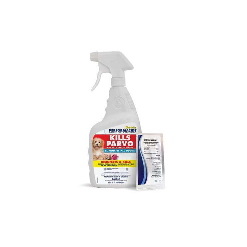 Performacide® Parvo Killer & Disinfectant & Deodorizer 32 oz. Spray Bottle Kit -