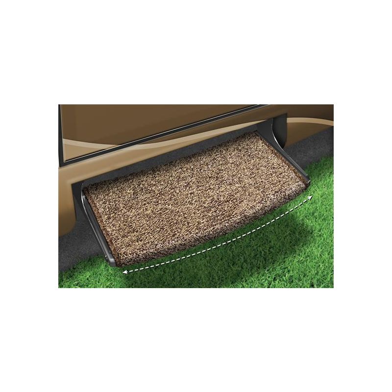 Prest-O-Fit Brown 22 Wraparound Radius RV Step Rug - 2-0201