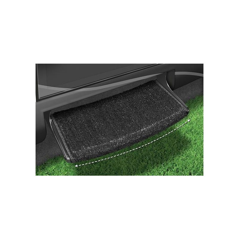 Prest-O-Fit Black 22 Wraparound Radius RV Step Rug - 2-0205