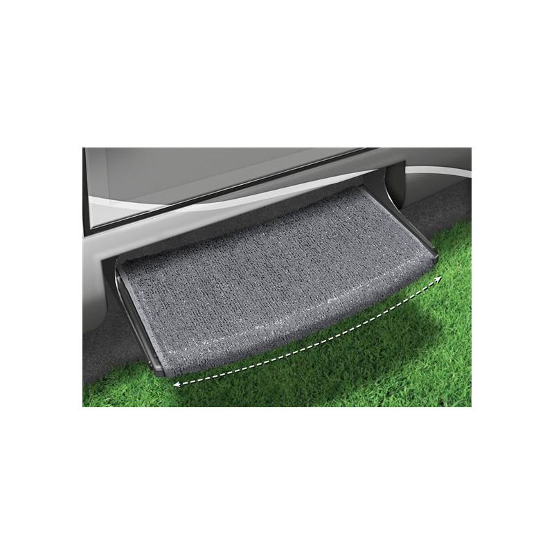 Prest-O-Fit Stone Gray 22 Wraparound Radius RV Step Rug - 2-0206