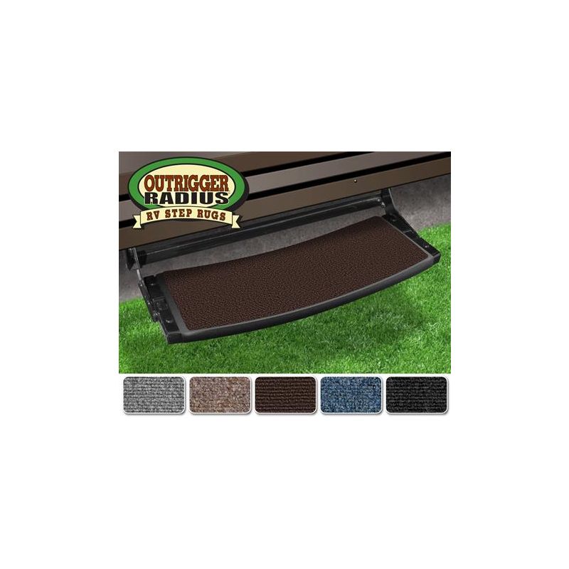 Prest-O-Fit Chocolate Brown 22 Outrigger Radius RV Step Rug - 2-0375