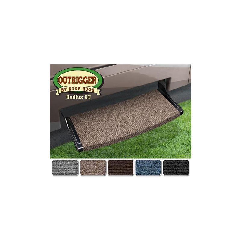 Prest-O-Fit Walnut Brown 22 Outrigger Wraparound Radius XT RV Step Rug - 2-0381