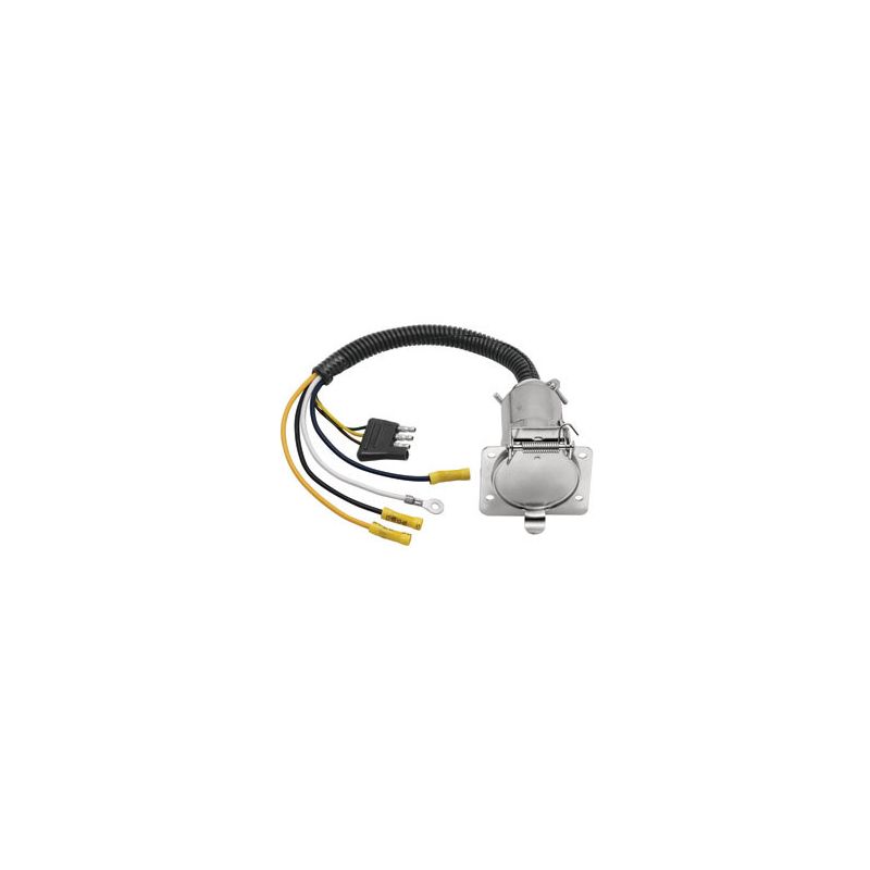 Reese 4 Way Flat To 7 Way Flat Pin Round Metal Connector Adapter - 20322