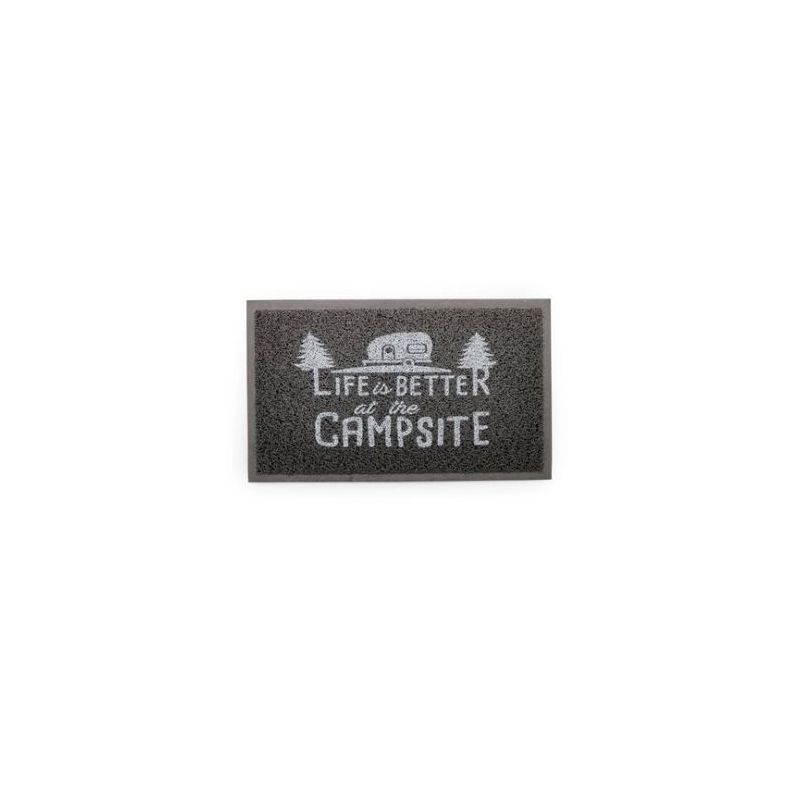 CAMCO Life is Better at the Campsite Gray Scrub Rug - 53200