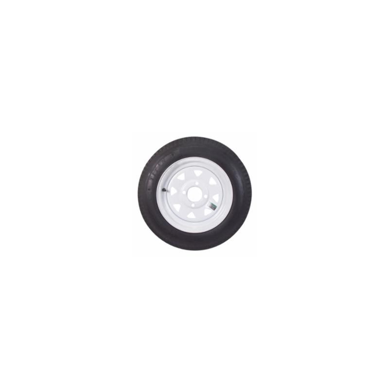 Americana Load Star ST 205/75R-15 LRC Tire & 5 Hole White Wheel Assembly - 32395