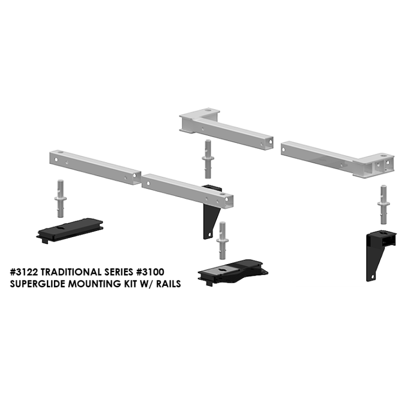 PullRite Traditional Series #3100 SuperRail 12K Mounting Kit for 2009-2019 Dodge