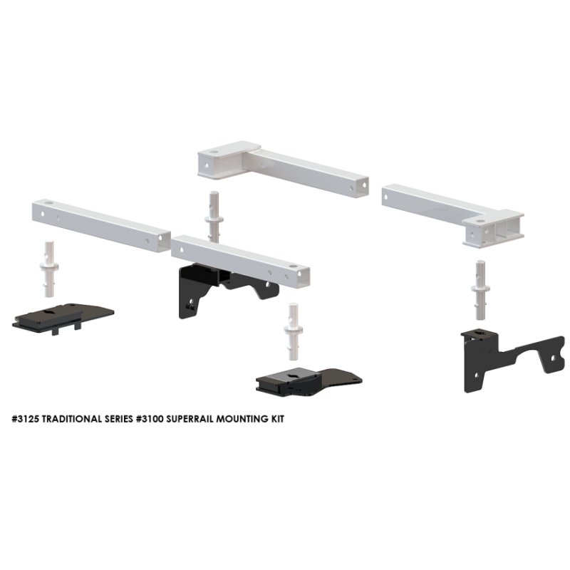 PullRite Traditional Series #3100 SuperRail 12K Mounting Kit for 2019-2021 Dodge