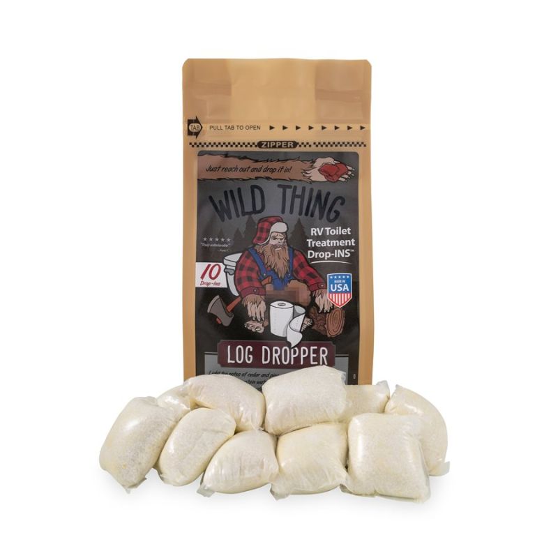 Camco Wild Thing Log Dropper RV Toilet Treatment Drop-Ins, 10 Per Bag - 41471