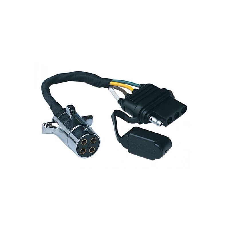 Hopkins 4 Pole Round to 4 Wire Flat Adapter - 47465