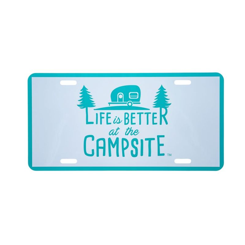 Camco Life is Better at the Campsite, Teal Logo License Plate - 53251
