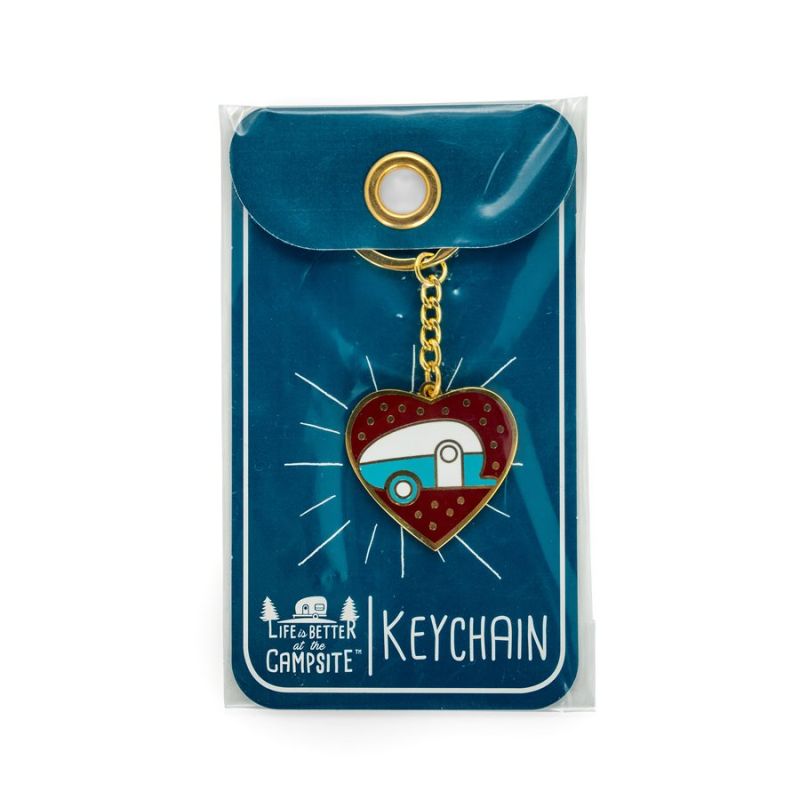 Camco Life Is Better At The Campsite RV Teardrop Red Heart Keychain - 53287