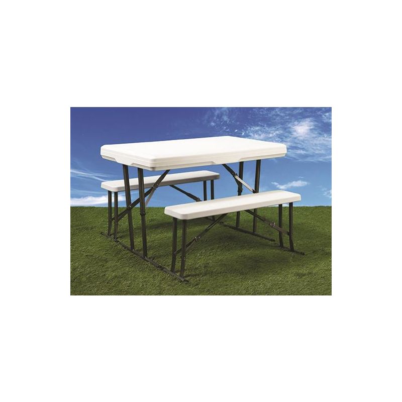 Faulkner Folding White Picnic Table and Nesting Benches - 69863