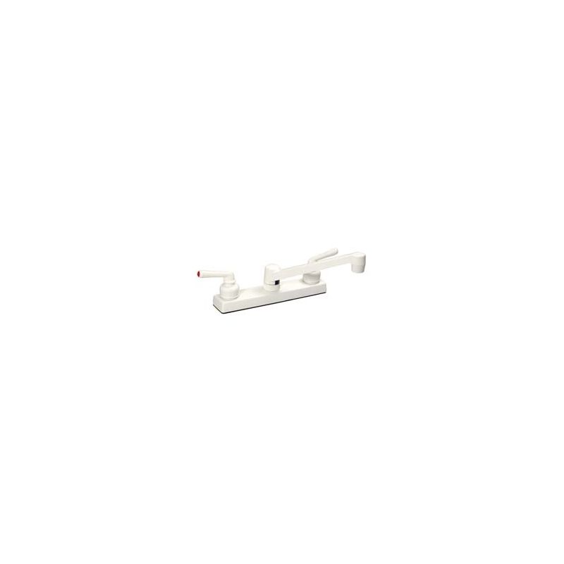 Phoenix White Plastic Stem Kitchen Faucet with Teacup Handles - P5037A-T44