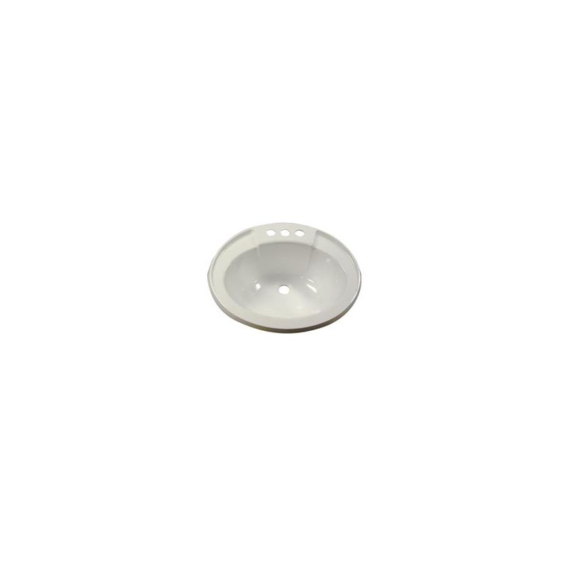 LaSalle Bristol 17 x 20 White Drop-in ABS Oval Lavatory Sink - 16305PW