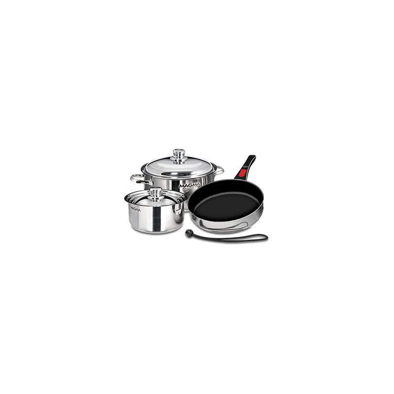 Magma 18-10 Stainless Steel W/ Ceramica® Non-Stick Nesting Cookware 7-Piece Set