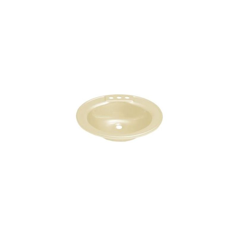 Lippert Components 17 x 20 Parchment Drop-in ABS Oval Lavatory Sink - 209358