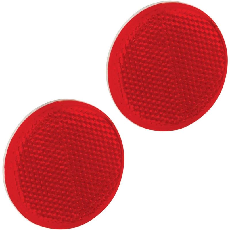 Bargman Red 23/16 Round Adhesive Mount Reflector2 Pack 7455010
