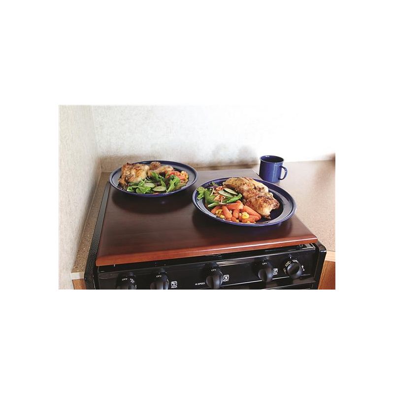 Camco Bordeaux Finish Hardwood Stove Top Silencer and Cover - 43526