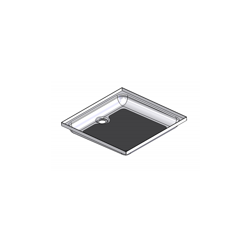 Speciality Recreation 24 x 24 x 4 Side Drain Shower Pan - Parchment - SP2424P