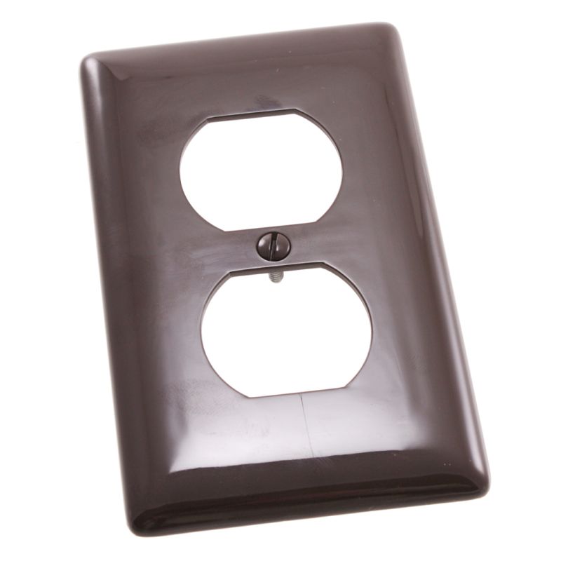 Diamond Brown Plastic Receptacle Plate - 4132B