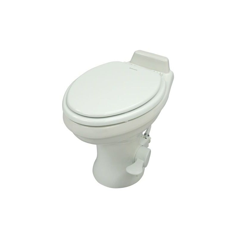 Dometic ReVolution 320 White Elongated Deep Ceramic Foot Flush Toilet - 30232008