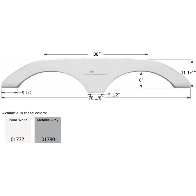 Icon Polar White Keystone Tandem 5th Wheel Travel Trailer Fender Skirt FS1772 -