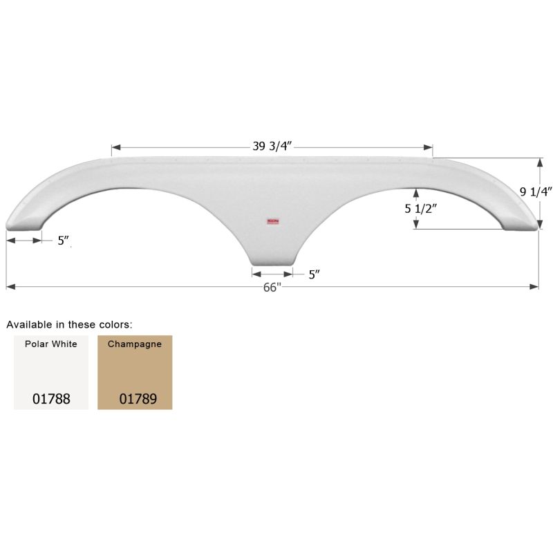 Icon Polar White Dutchmen Tandem 5th Wheel Travel Trailer Fender Skirt FS1788 -