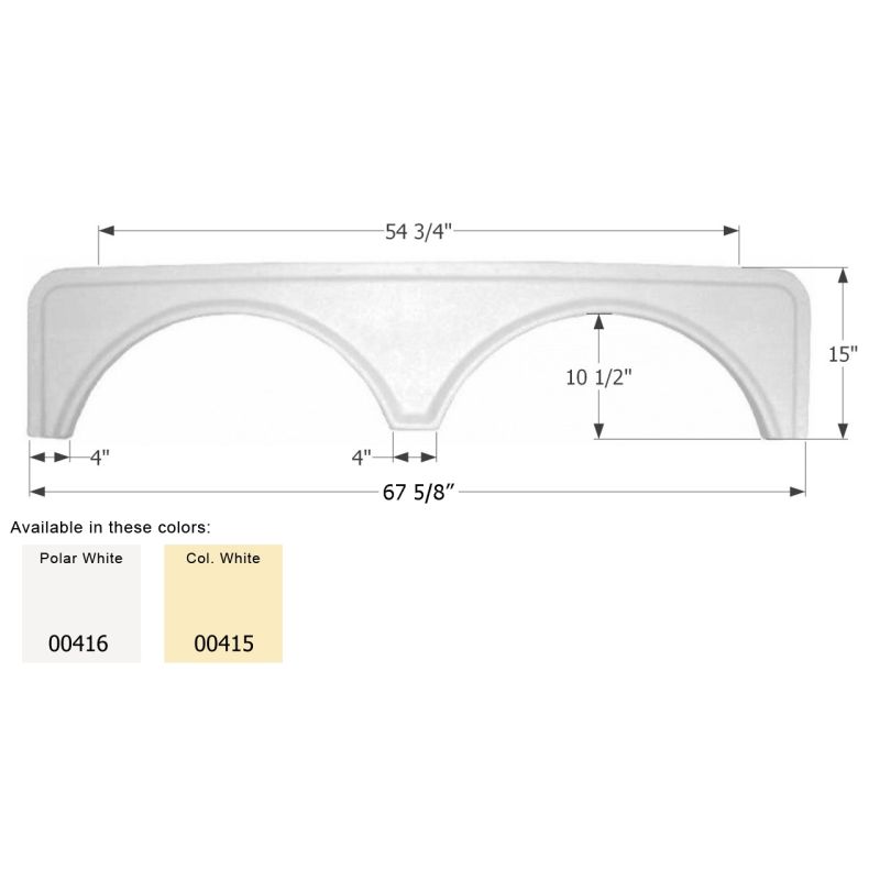 Icon Polar White Tandem Fender Skirt FS668 - 00416