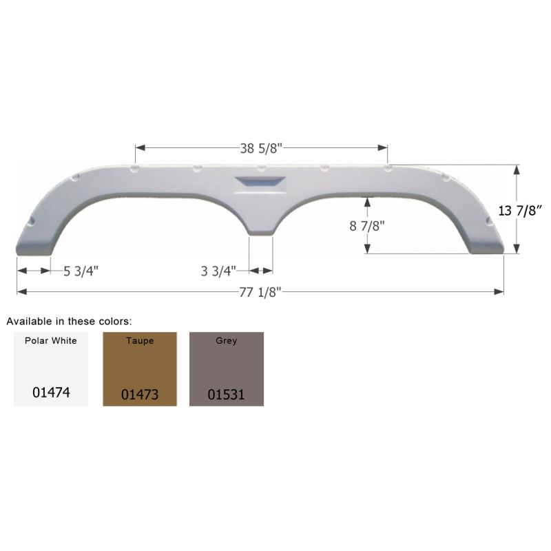 Icon Polar White Fleetwood Tandem 5th Wheel Travel Trailer Fender Skirt FS720 -