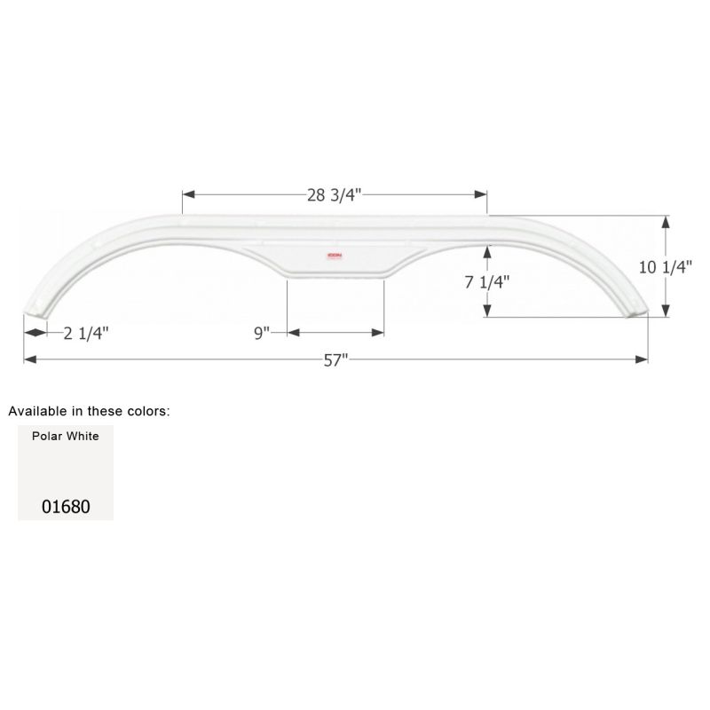 Icon Polar White Fleetwood Tandem 5th Wheel Travel Trailer Fender Skirt FS725 -