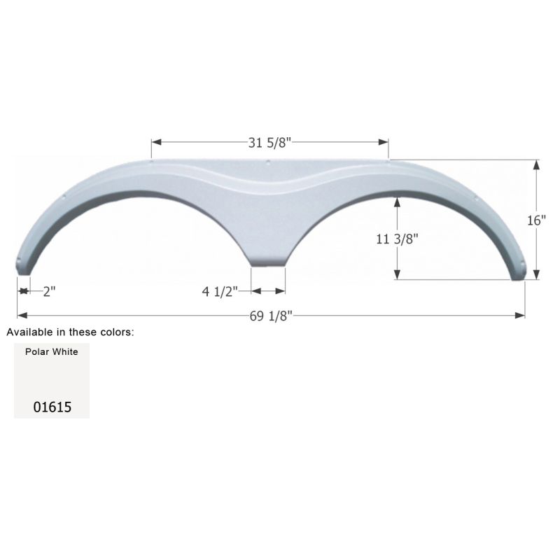 Icon Polar White Heartland Tandem 5th Wheel Travel Trailer Fender Skirt FS763 -