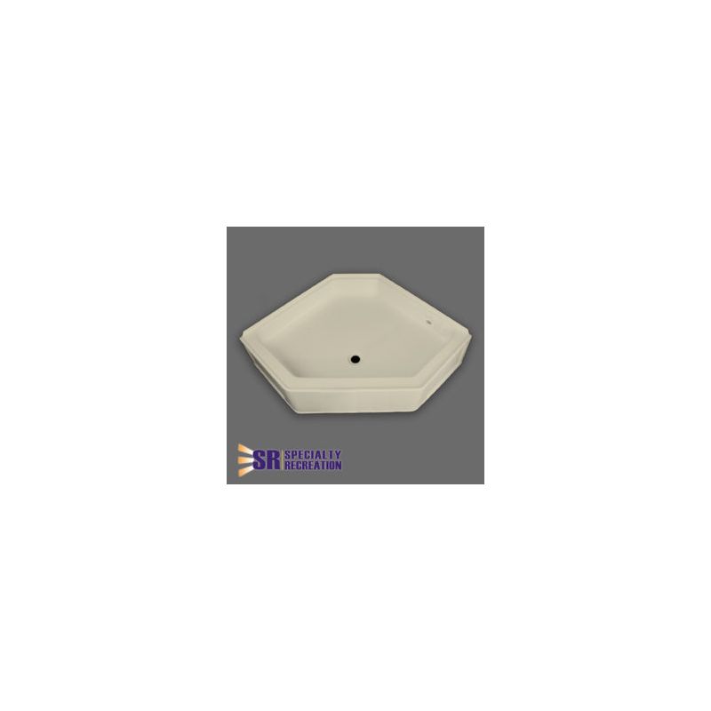 Specialty Recreation 32 x 32 Front Center Drain Neo Angle Shower Pan - Parchment NSB3232PC