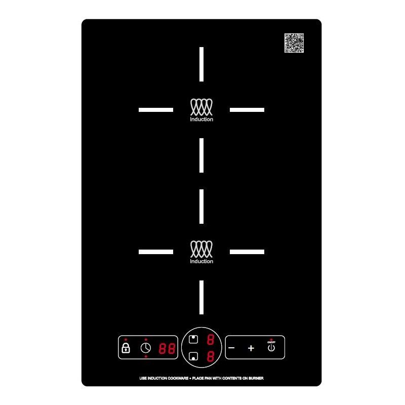 Pinnacle Appliances Black 13” Built-In Two Burner Stove Induction Cooktop - BIC