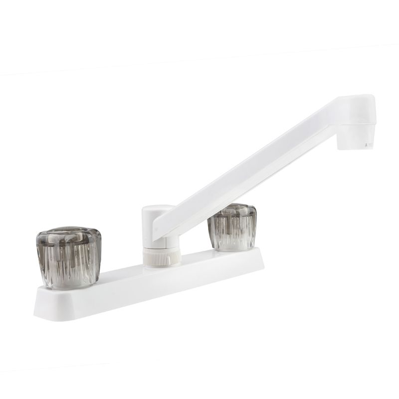 DURA Two Handle Non-Metallic White RV Kitchen Faucet - DF-PK600S-WT