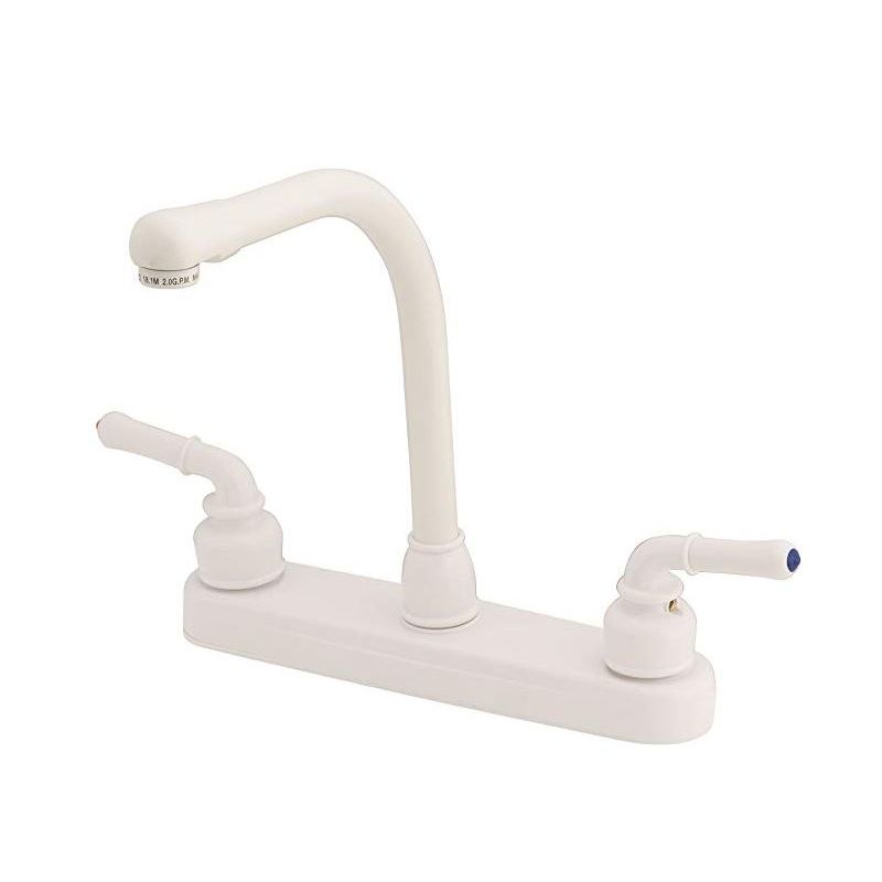 Empire Brass Company White Teapot Handle High Rise Kitchen Faucet - U-YWI800RSW