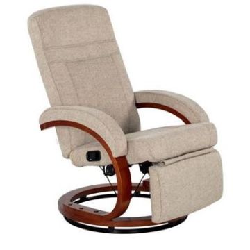 Thomas Payne Norlina Fabric Swivel Euro Recliner Chair W/ Footrest