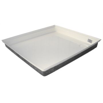 Icon 27" x 24" x 4" Corner Drain Shower Pan - Colonial White