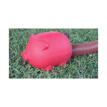 The Red "SewiePig" Sewer Hose Holder