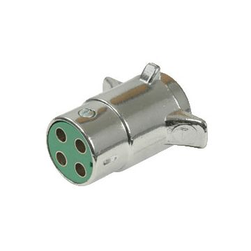 Pollak 4-Way Chrome Plated Connector Plug - Trailer End