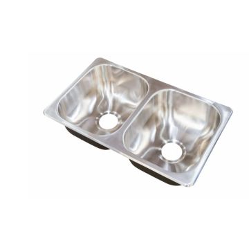 Lippert Double Drawn Stainless Steel 27" x 16" x 7" Kitchen Sink