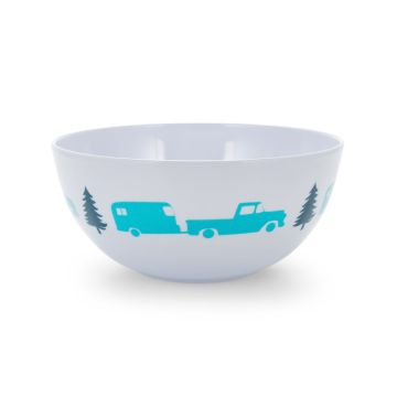 Camco Life Is Better At The Campsite RV Truck, Trailer & Tree Pattern White Bowl