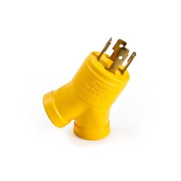 Camco Power Grip 30A Male/2x15A Female Generator Adapter - 4 Prong