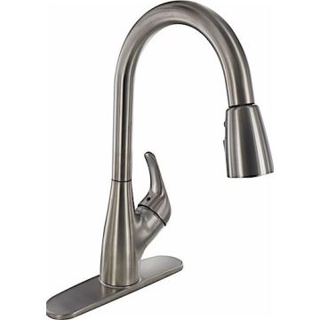 Phoenix Products Hybrid Brushed Nickel Kitchen Faucet Single Lever Handle W/ Pull Down Spout